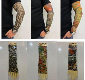 Airbrush Tattoo Giyilebilir Dövme 3 Çift 6 Adet Kol Çorap Dövmesi Sleeve Tattoo Set1