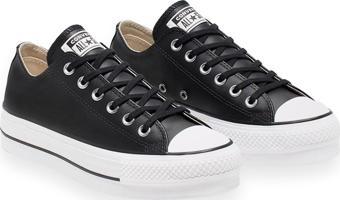 Converse 561680C Chucktaylor All Star Leather Plat Siyah-Beyaz Unisex Ayakkabı