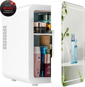 Mioji Mio 212 4L Led Işıklı Kozmetik Makyaj Krem Sıcak Ve Soğuk Ayarlı Taşınabilir Fridge Mini Dolap - Beyaz