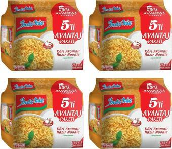 Indomie Hazır Noodle Körili 75gr x 5 Li Avantaj Paket x 4 Adet