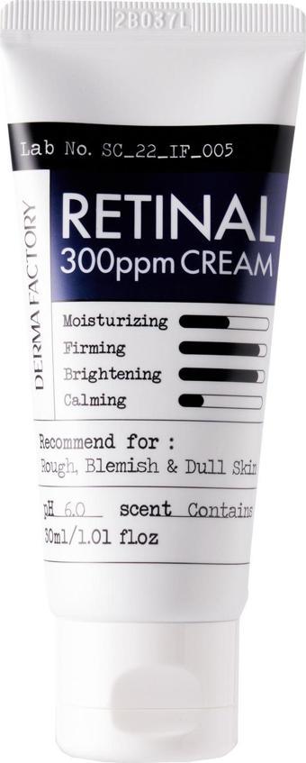 Derma Factory 0.03 Retinal İçeren Leke ve Kırışıklık Bakım Kremi Derma Factory Retinal 300 PPM Cream 30ml