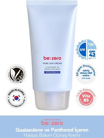 Derma Factory Hassas Ciltler İçin Azulen ve Panthenol İçeren Güneş Kremi Derma Factory Be Zero Pure Sun Cream 80GR