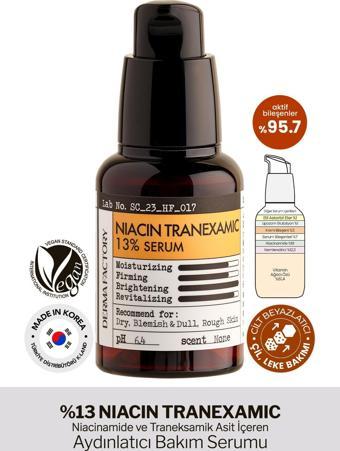 Derma Factory Niacinamide ve Tranexamic Acid, Aydınlatıcı Serum DERMA FACTORY Niacin Tranexamic Acid Serum %13