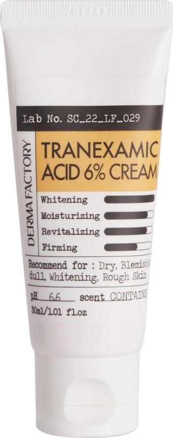 Derma Factory Tranexamik Asit ile Aydınlatıcı Leke Karşıtı Bakım Kremi Derma Factory Tranexamic Acid %6 Cream