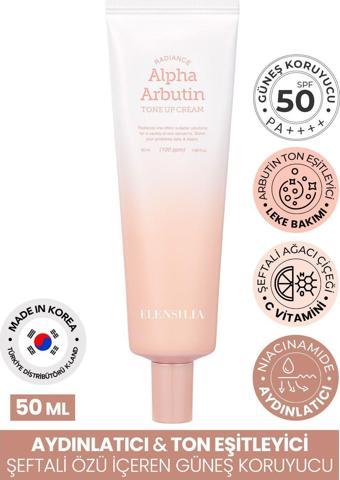 Elensilia Aydınlatıcı ve Ton Eşitleyici Güneş Kremi ELENSILIA Alpha Arbution Tone Up Cream SPF50+/PA++++