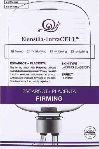 Elensilia Escargot + Plasenta Sıkılaştırıcı, Aydınlatıcı Yaprak Maske Intracell Placenta Mask