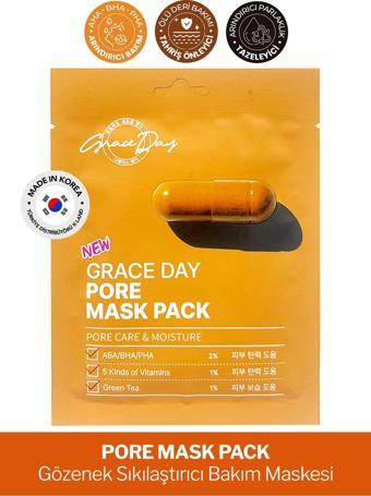 Grace Day Gözenek Bakımı İçin Vitamin ve AHA BHA PHA İçeren Kağıt Maske Grace Day Pore Mask Pack