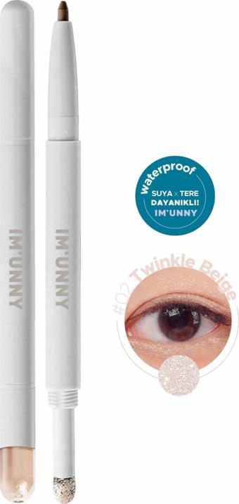 Im Unny Çift Taraflı Kalem Ve Işıltılı Far Delight Eyestick Duo 02. Twinkle Beige