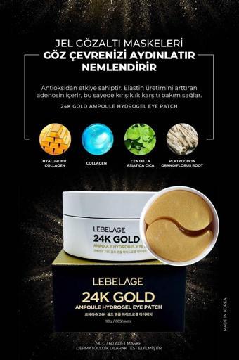 Lebelage 24k Şişkinlik,kırışıklık Karşıtı Ve Aydınlatıcı Göz Maskesi Gold Ampoule Hydrogel Eye Patch