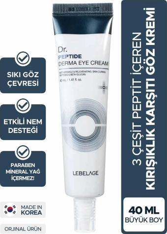 Lebelage 40 ml - Peptit Kompleksi Ile Kırışıklık Karşıtı Göz Kremi Dr. Peptide Derma Eye Cream