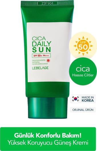 Lebelage Günlük Hassas ve Konforlu Kore Güneş Kremi Lebelage Cica Daily Sun SPF50+ PA+++ 30ml