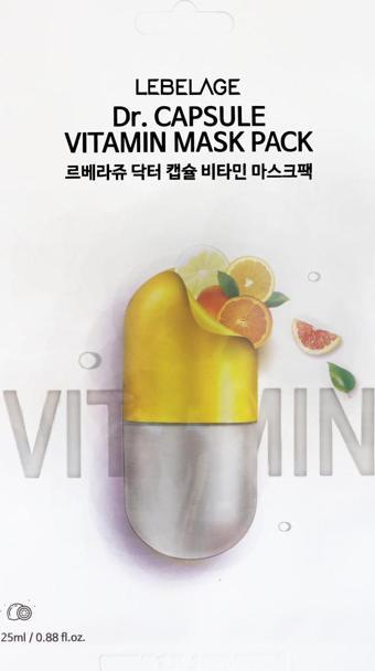 Lebelage Vitamin Özlü Aydınlatıcı ve Tonlayıcı Yüz Lebelage Dr.Capsule Vitamin Mask Pack