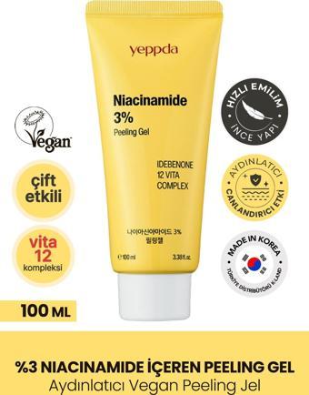 Yeppda %3 Niacinamide İçeren Taneciksiz Peeling Jel Yeppda %3 Niacinamide Peeling Gel 100ml