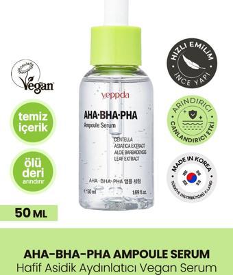 Yeppda Akneli Ciltler İçin Aydınlatıcı Serum Yeppda AHA BHA PHA Ampoule Serum 50ml Büyük Boy