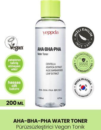 Yeppda Akneli Ciltler İçin Hafif Asidik Tonik Yeppda AHA BHA PHA Water Toner 200 ml