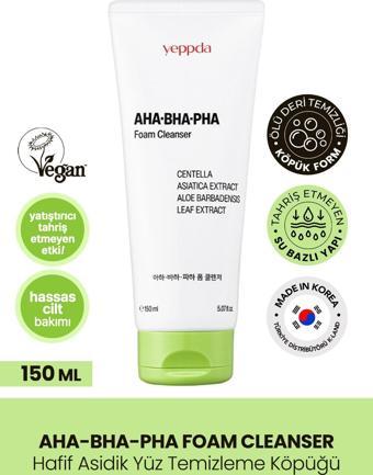 Yeppda Hafif Asidik Akneli Ciltler İçin Yüz Temizleme Köpüğü Yeppda AHA BHA PHA Foam Cleanser 150 ml