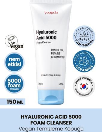 Yeppda Hyalüronik Asit İçeren Temizleme Köpüğü Yeppda Hyaluronic Acid 500 Foam Cleanser 150 ml