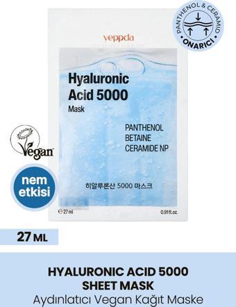 Yeppda hyalüronik asit içeren yoğun nemlendirici kağıt maske Yeppda hyaluronic acid mask 27ml