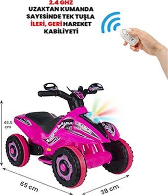 UJ Toys Kumandalı Akülü Araba 6 Volt 2-4 Yaş Pembe