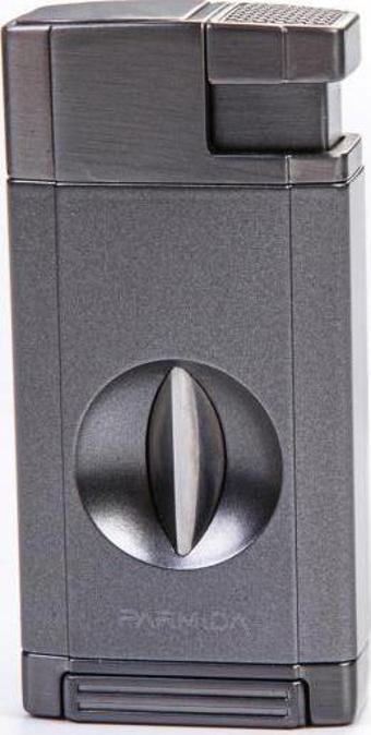 Parmida Çift Torch Pürmüz Gunmetal V-Cut Puro Çakmağı