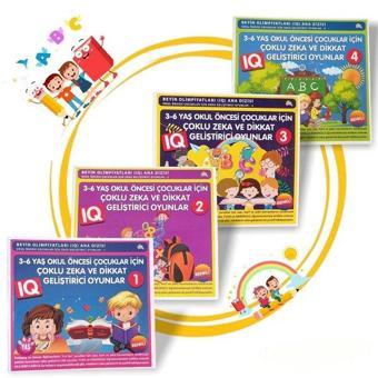 3-6 Yaş Okul Öncesi Çocuklar için Zeka ve Dikkat Geliştren Oyunlar Seti-4 Kitap Takım - Bahar Çelik - Ekinoks