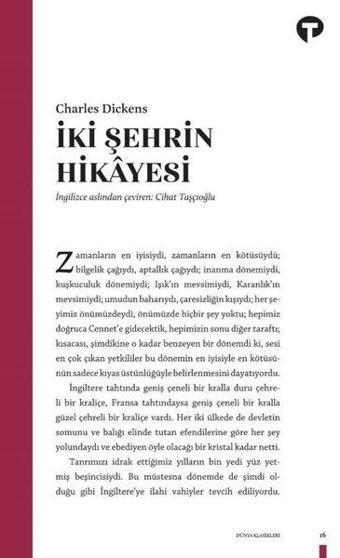 İki Şehrin Hikayesi - Charles Dickens - Turkuvaz Kitap