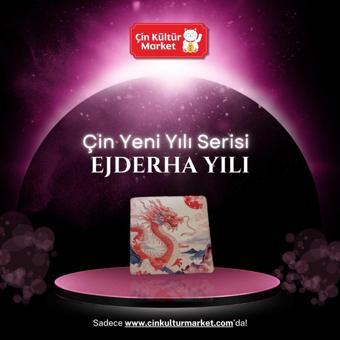 Çin Kültür Merkezi Çin Yeni Ejderha Yılı Bardak Altlığı