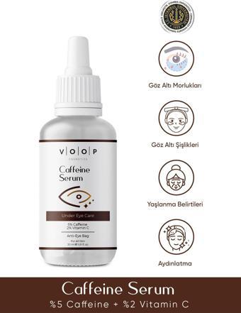 Voop Kafein Göz Serumu - 30 Ml | Göz Altı Morlukları Ve Torbalanma Karşıtı (5% Caffeine + 2% Vitamin C)