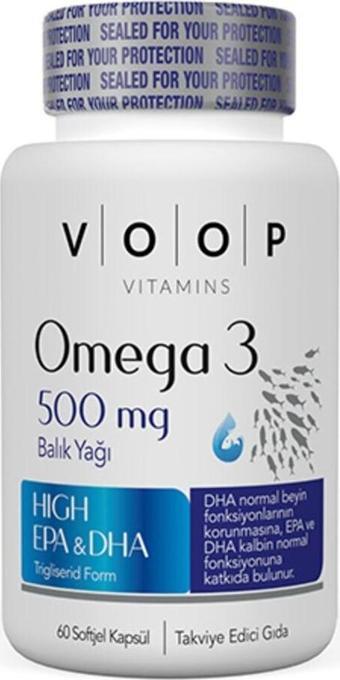 Voop Omega 3 Balık Yağı 500 mg 60 Kapsül