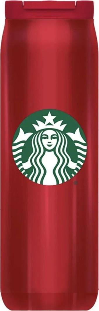 Starbucks  Paslanmaz Çelik Termos - Kırmızı - 473 Ml