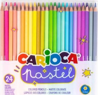 Carioca 43310 Şeffaf Kutu Pastel Renkler Kuruboya 24'lü