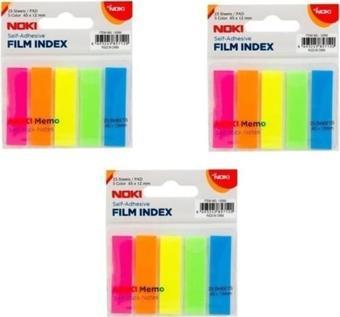 Noki Memo Film Index 5 Renk 12 x 45 mm 25 Yaprak 3'lü