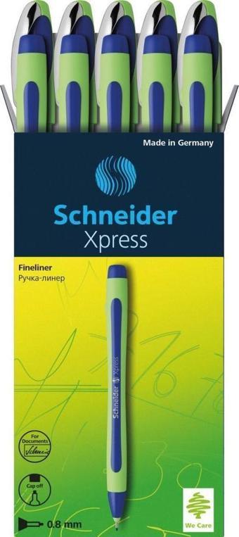 Schneider Xpress 0,8 Mm Fiber Uçlu Kalem Mavi 10'Lu Kutu