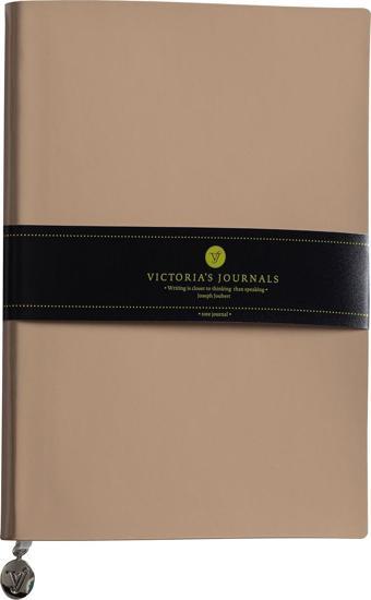 Victoria's Journals Smyth Rugan Esnek Kapak Çizgili Defter, 14.8x21 cm -Bej