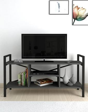 Bofigo TV Sehpası Raflı TV Ünitesi Televizyon Sehpası Antrasit