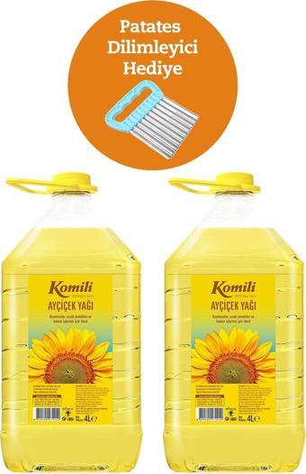 Komili AYÇİÇEK YAĞI 4 LT PET * 2 + Patates Dilimliyici Hediyeli