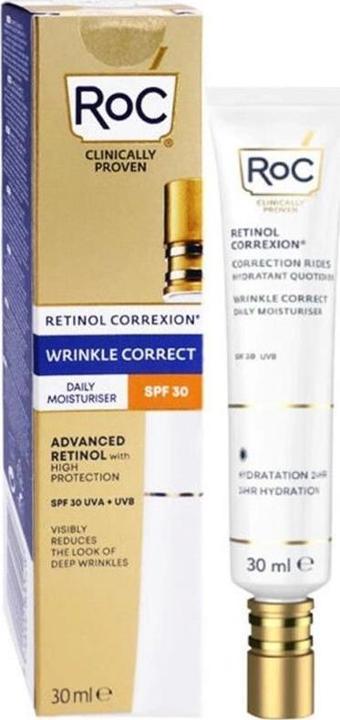 Roc Retinol Correxion Daily Moisturiser Kırışıklık Giderici Gündüz Kremi SPF30 30 ml.