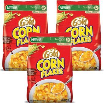 Nestle Gold Corn Flakes Tam Tahıllı Mısır Gevreği 200 Gr x 3 Adet