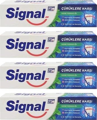 Signal Çürüklere Karşı Nane Ferahlığı 50 ml Diş Macunu x 4 Adet