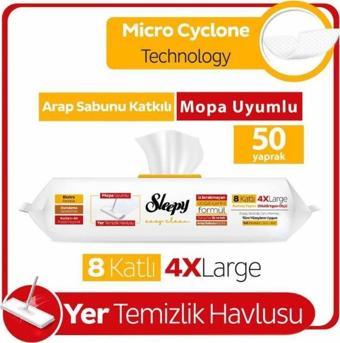 Sleepy Arap Sabunu Katkılı Mopa Uyumlu 4 Xlarge Yer Temizlik Havlusu 50 Yaprak