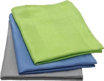 Omniclean 3'lü Paket Sihirli Mikrofiber Cam ve Genel Temizlik Bezi 40x70 cm 