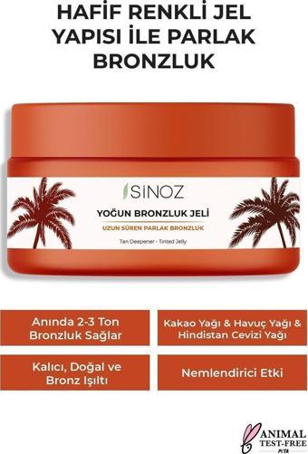 Sinoz Yoğun Bronzlaştırıcı Jel 200 ml Hindistan Cevizi Kakao Havuç Yağı Içeren