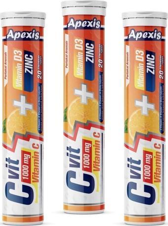 Apexis C Vit 1000 Mg C Vitamini 3*20'li Tablet