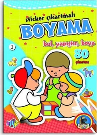 4E Boyama Kitabı Sticker Çıkartmalı Bul Yapıştır Boya 80 Syf Karatay Yayınevi