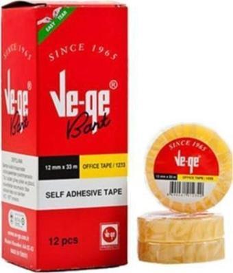 Ve-Ge Selefon Bant Eto Sarı Şeritli 12x33 12li Paket