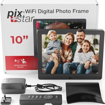 Pix-Star 10 Inc WiFi Dijital Resim Çerçevesi - Ücretsiz Bulut Depolamaya Sahip