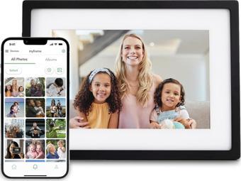 Skylight 10 Inc Dijital Resim Çerçevesi - Dokunmatik - Telefon Kontrollü, Siyah