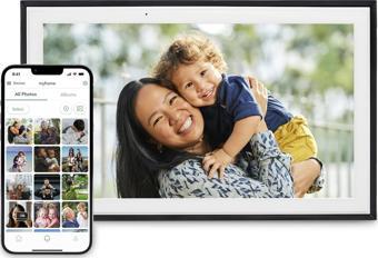 Skylight 15 Inc Dijital Resim Çerçevesi - Dokunmatik - Telefon Kontrollü, Siyah