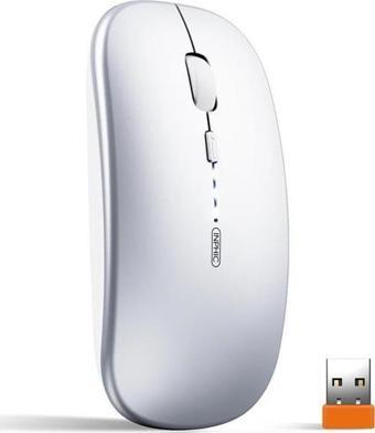 Coofbe Taşınabilir Sessiz Şarj Edilebilir Kablosuz Mouse 2.4G 3 DPI Windows Mac İos Uyumlu Mouse
