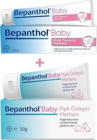 Bepanthol Baby Pişik Önleyici Merhem 100 Gr+Bepanthol Baby Pişik Önleyici Merhem 50 gr